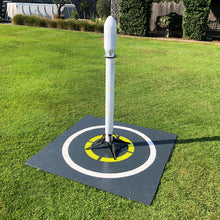 Load image into Gallery viewer, 3D-printable SpaceX rocket on it's launch pad.