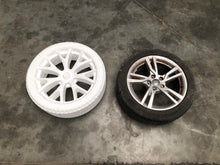 Load image into Gallery viewer, EPS Tesla Roadster wheel next to a real wheel 1.