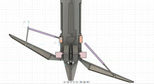 Load image into Gallery viewer, Cross section of the 3D-model of the retractable landing gear of the SpaceX rocket