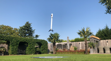 Load image into Gallery viewer, 3D-printable SpaceX rocket in flight 2.