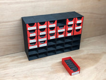 Load image into Gallery viewer, 3D-printable small parts organizer - 6x6 cabinet + drawers
