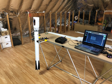 Load image into Gallery viewer, 3D-printable SpaceX rocket mounted in a test rig to tune the parameters.

