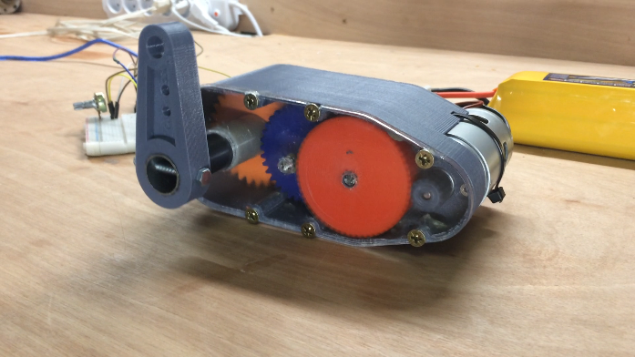 3D-printable High torque servo/gear reduction model